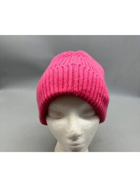 Pink Ribbed Knit Beanie Hat By H&M One Size Unisex